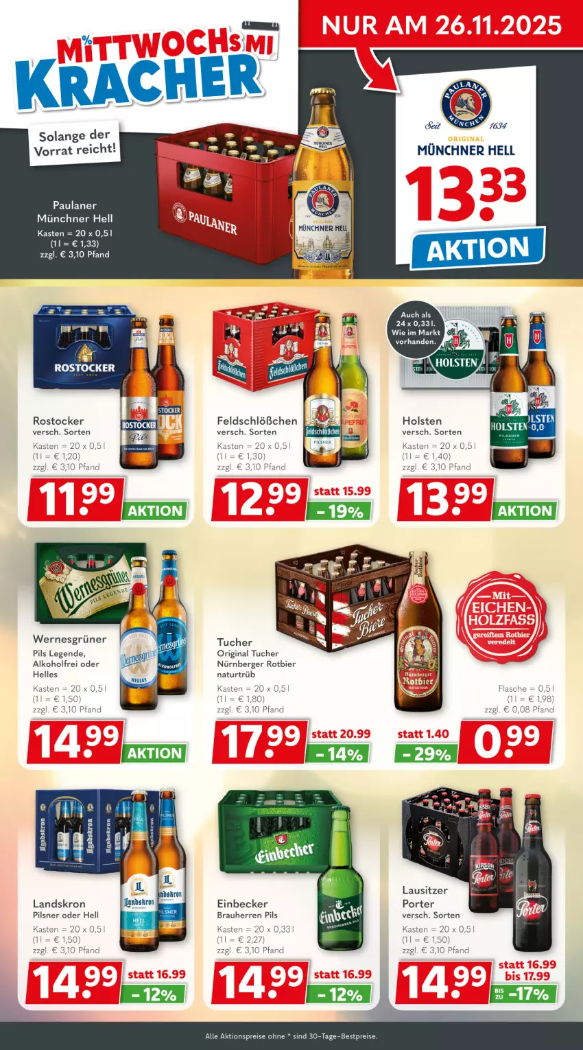 Aktueller Prospekt Getraenkeland - von 23.11 bis 05.12.2025 - strona 2 - produkty: aktionspreis, alkohol, Berger, bestpreis, bestpreise, bier, eis, elle, flasche, gin, holsten, natur, nürnberger, Paula, paulaner, pils, pilsner, reis, Rostocker, Ti, tuc, Tucher