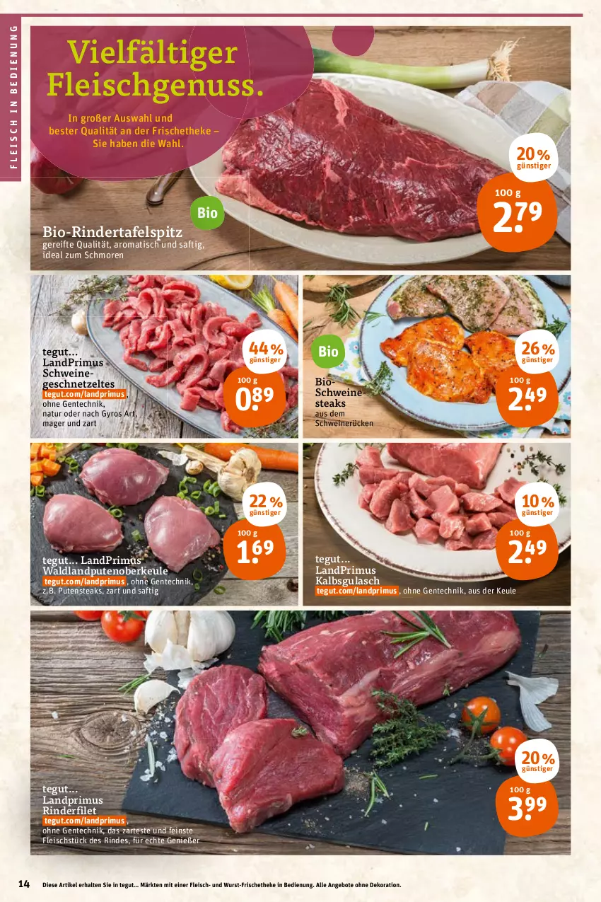 Aktueller Prospekt Tegut - Angebote der Woche - von 17.01 bis 22.01.2022 - strona 16 - produkty: angebot, angebote, bio, dekoration, eis, ente, filet, fleisch, geschnetzeltes, gulasch, gyros, landprimus, natur, Nestea, nuss, pute, Putenoberkeule, putensteaks, rind, rinder, rinderfilet, saft, schwein, schweine, schweinerücken, steak, steaks, tafelspitz, Ti, tisch, wein, weine, wurst, Zelt