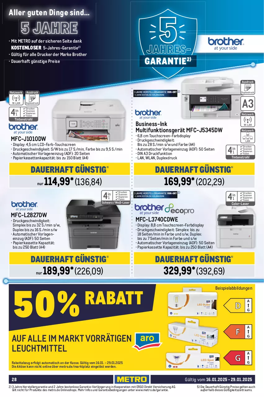 Aktueller Prospekt Metro - Food-Nonfood - von 16.01 bis 29.01.2025 - strona 28 - produkty: auer, auto, batterie, batterien, beispielabbildung, Brei, brot, brother, drucker, eis, elle, erde, fernseher, hisense, Kette, leuchtmittel, LG, Metro, papier, reis, Samsung, sim, teller, Ti, tisch, touchscreen, uhd