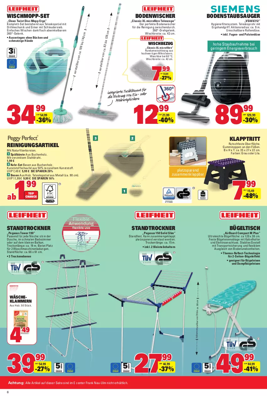 Aktueller Prospekt E Center - Angebote der Woche - von 18.09 bis 23.09.2023 - strona 40 - produkty: asus, Bad, Bau, bodenstaubsauger, bodenwischer, Brei, buch, bügel, Bügeleisen, bügeltisch, bürste, dampfbügeleisen, Draht, dusche, eimer, eis, Elektro, ente, erde, Holz, hygienefilter, Klammern, klapptritt, lamm, leine, mikrofaser, natur, Rauch, Reinigung, ring, rwe, Schal, Sport, staubsauger, Teleskop, teleskopstiel, Ti, tisch, Trockner, tuc, waschmaschine, waschmaschinen, Wischmopp