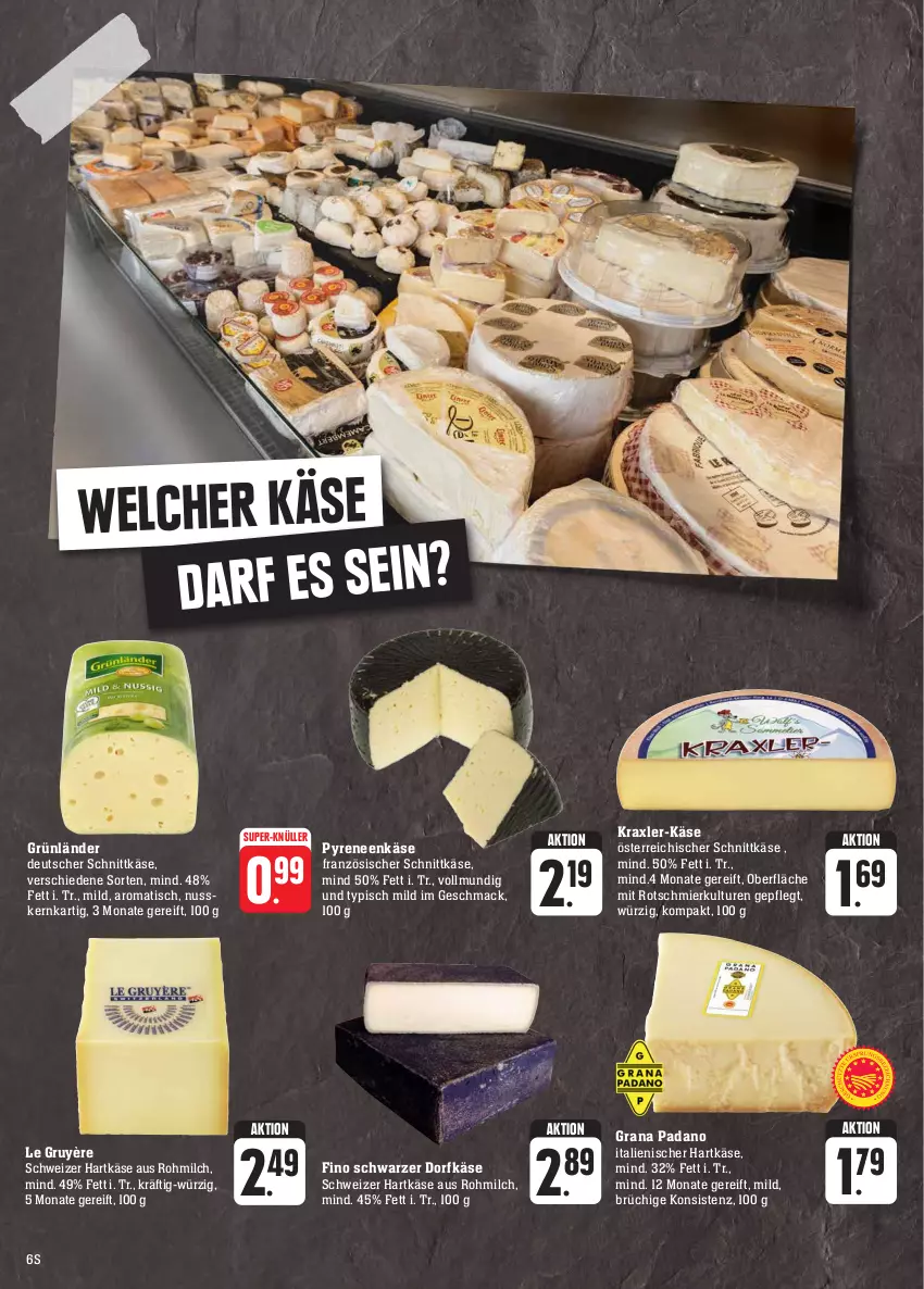 Aktueller Prospekt E Center - Angebote der Woche - von 18.09 bis 23.09.2023 - strona 6 - produkty: deutscher schnittkäse, Dorfkäse, grana, grana padano, grünländer, hartkäse, italienischer hartkäse, Käse, mac, milch, nuss, österreichischer schnittkäse, padano, Rana, schnittkäse, schweizer hartkäse, super-knüller, Ti, tisch