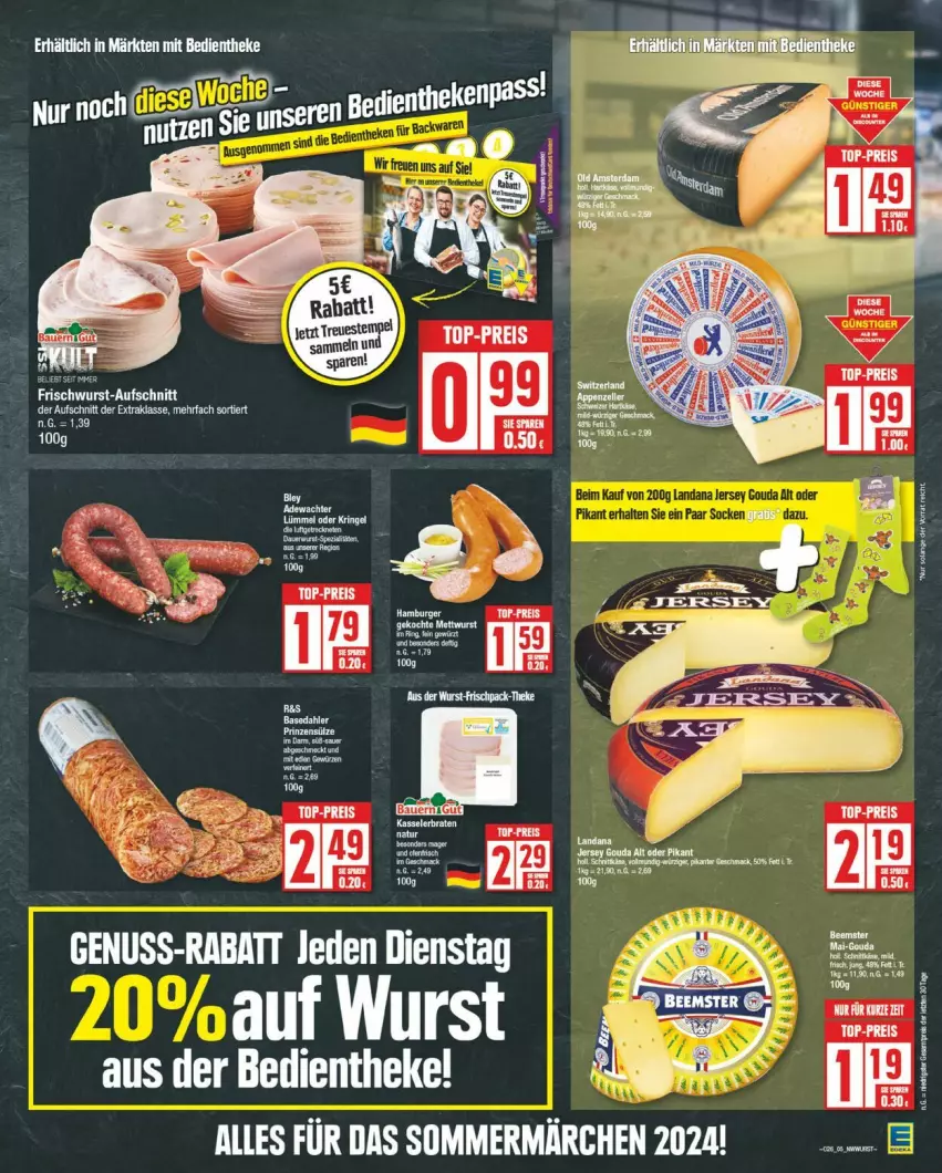 Aktueller Prospekt Edeka - Prospekte - von 24.06 bis 29.06.2024 - strona 5 - produkty: aufschnitt, eis, frischwurst-aufschnitt, nuss, reis, Ti, top-preis, wurst