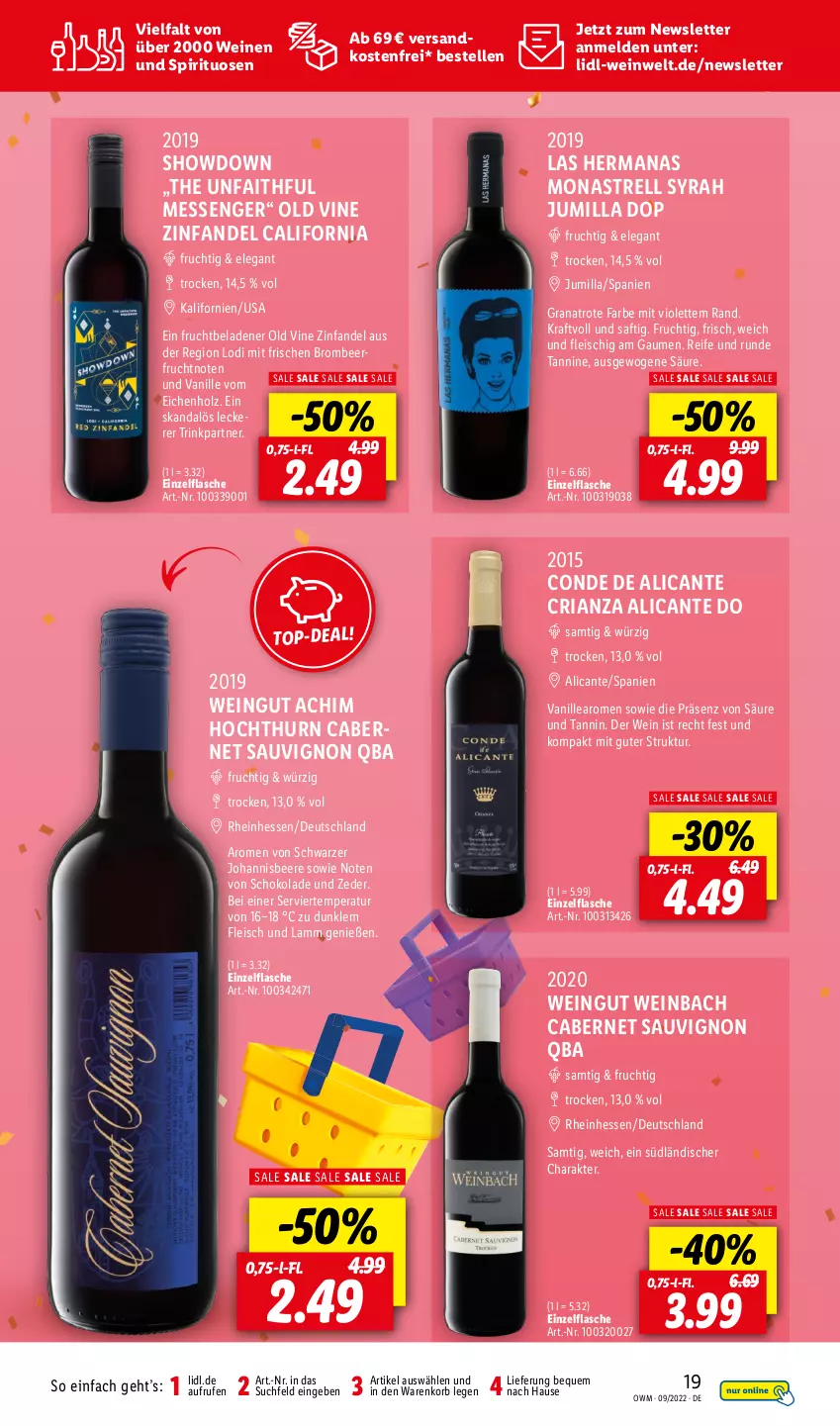 Aktueller Prospekt Lidl - Beste Weine für jeden Anlass - von 01.09 bis 30.09.2022 - strona 19 - produkty: beere, cabernet, cabernet sauvignon, eis, elle, flasche, fleisch, frucht, grana, Holz, johannisbeere, korb, kraft, lamm, ndk, Rana, rel, Ria, saft, sauvignon, schoko, schokolade, spirituosen, Ti, vanille, versandkostenfrei, wein, weine