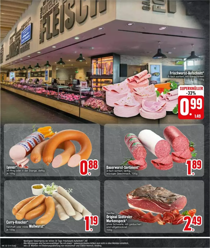 Aktueller Prospekt Edeka - Prospekte - von 05.08 bis 10.08.2024 - strona 14 - produkty: eis, gin, mac, reis, ring, Speck, Ti, wurst, ZTE