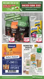 Gazetka promocyjna Wasgau - Gazetka - ważna od 20.04 do 20.04.2024 - strona 21 - produkty: angebot, asti, auer, Bau, baumwolle, beutel, briketts, Columbia, eis, ente, grill, grill-holzkohle, grillholzkohle, Holz, holzkohle, kraft, obst, Obst und Gemüse, papier, reis, Ria, rwe, snack, snacks, sofort-rabatt, Tasche, Ti, tragetasche, tristar, und gemüse, vita, vitakraft, wasser, wolle