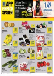 Gazetka promocyjna Diska - Prospekte - Gazetka - ważna od 30.09 do 30.09.2023 - strona 3 - produkty: aktionspreis, banane, bananen, beere, beeren, bio, Birnen, deka, driscoll's, edeka bio, eis, Elan, ente, Feigen, himbeer, himbeere, himbeeren, kartoffel, kartoffeln, kiwi, Kiwi Gold, LG, mandarine, mandarinen, nuss, obst, reis, rispentomaten, Schal, Schale, speisekartoffeln, tafeläpfel, tafelbirnen, tafeltrauben, Ti, tomate, tomaten, trauben