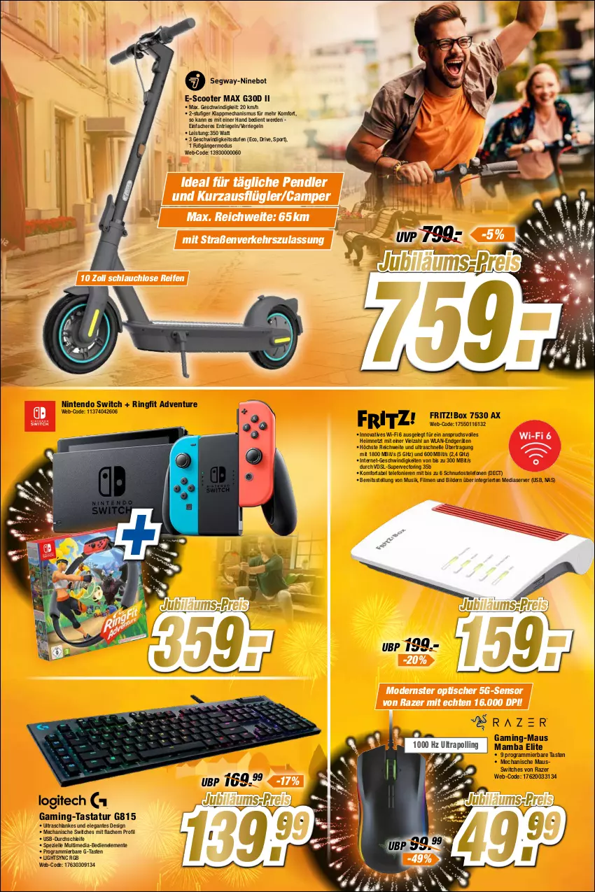 Aktueller Prospekt Expert Bonn - Prospekte - von 12.01 bis 18.01.2022 - strona 5 - produkty: eis, elle, ente, erde, fritz, Germ, Jubiläums, mam, Maus, Mode, nintendo, Nintendo Switch, Razer, reifen, reis, riegel, ring, schlauch, scooter, Spezi, Sport, Tastatur, telefon, Ti, tisch, usb