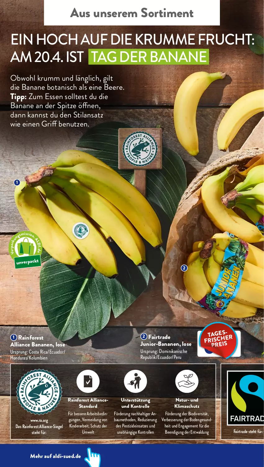 Aktueller Prospekt AldiSud - ALDI Aktuell - von 19.04 bis 23.04.2022 - strona 46 - produkty: aldi, banane, bananen, Bau, beere, bio, frucht, Kinder, natur, rum, Ti