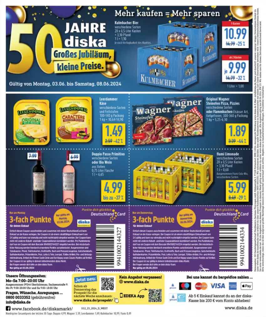 Aktueller Prospekt Diska - von 27.05 bis 01.06.2024 - strona 12 - produkty: angebot, angebote, Astra, bier, coupon, deka, deutschlandcard, eier, eis, elle, elsässer art, ente, erde, flammkuchen, gin, kuchen, lamm, leerdammer, LG, Ofen, original wagner, pizza, reis, ring, sac, Schal, steinofen, steinofen pizza, tee, Ti, uhr, uhu, wagner, ZTE