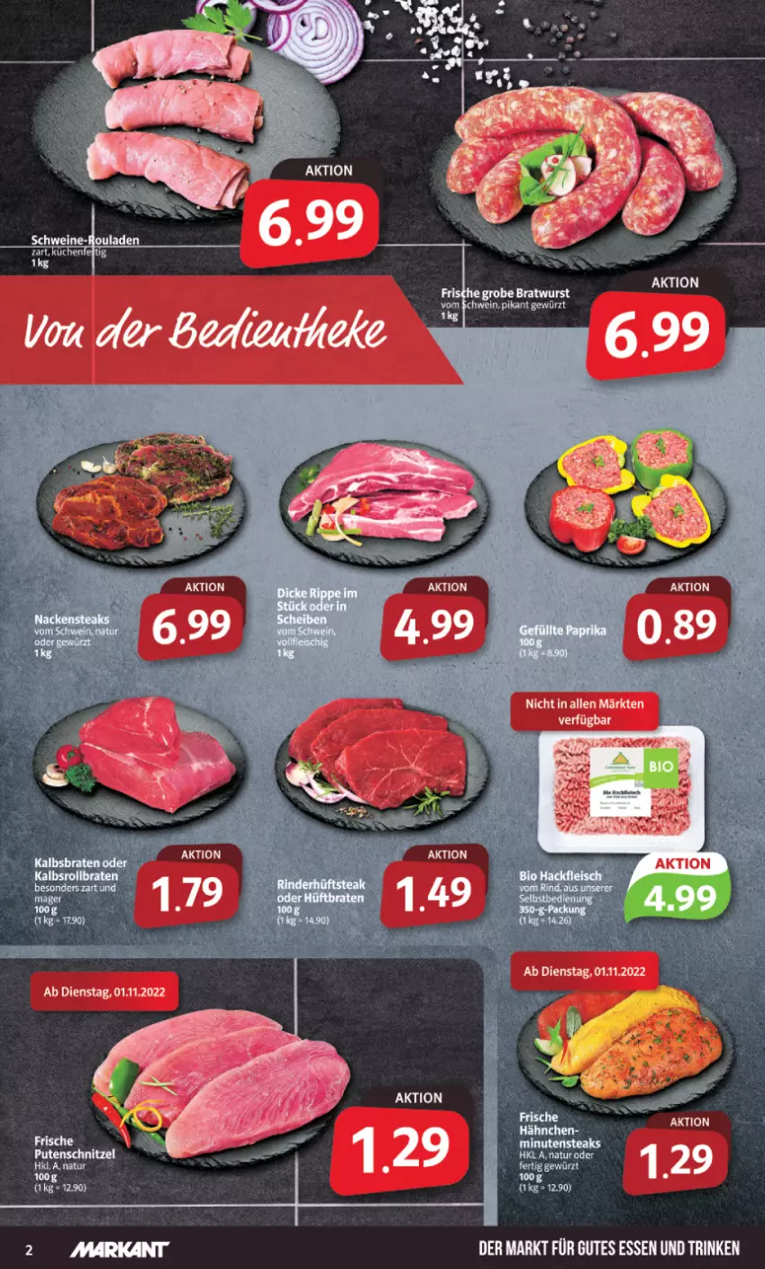 Aktueller Prospekt Markant - Prospekte - von 31.10 bis 05.11.2022 - strona 2 - produkty: bratwurst, gewürz, gutes essen, schwein, Ti, wein, wurst