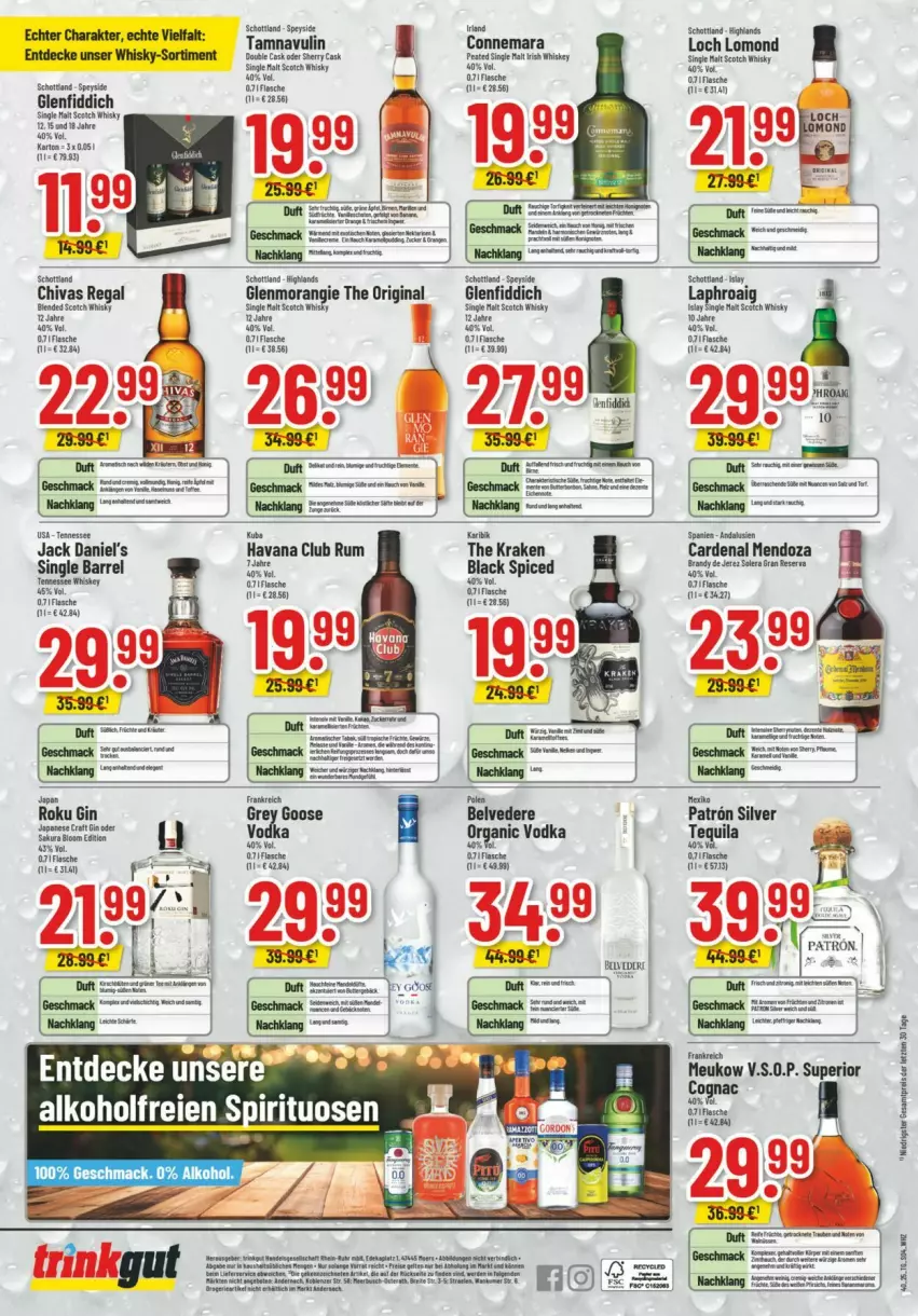 Aktueller Prospekt Trinkgut - Prospekte - von 28.09 bis 04.10.2025 - strona 7 - produkty: aeg, blended scotch, Cognac, decke, eis, erde, fisch, fische, flasche, gin, Havana Club, irish whiskey, jack daniel, jack daniel's, lack, mac, Rana, regal, reis, rel, rum, schott, scotch, scotch whisky, single malt, tee, tennessee whiskey, Ti, whiskey, whisky, ZTE