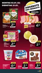 Gazetka promocyjna Netto - Woche 1 - Gazetka - ważna od 07.01 do 07.01.2023 - strona 3 - produkty: beere, beeren, bio, dolce gusto, dreistern, eis, fertiggericht, fleisch, Fleischerei, frucht, fruchtjoghurt, heidelbeere, heidelbeeren, himbeer, himbeere, himbeeren, joghur, joghurt, kasseler, knoppers, kotelett, Nescafé, Pomelo, reis, Schere, Ti