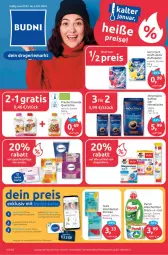 Gazetka promocyjna Budni - Prospekte - Gazetka - ważna od 14.01 do 14.01.2023 - strona 1 - produkty: angebot, angebote, Brufen, bürste, bürsten, creme, erde, freche freunde, kaffee, kraft, magnesium, Maske, Mastu, mövenpick, mövenpick kaffee, persil, tagescreme, Ti, tuc, Tucher, tuchmaske, vita, Vitamin B, waschmittel, wc frisch