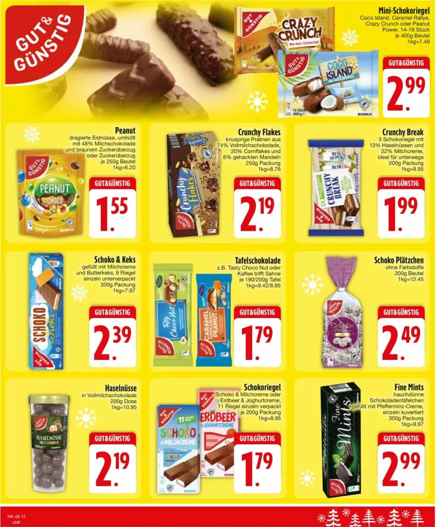 Aktueller Prospekt Edeka - Prospekte - von 25.11 bis 30.11.2024 - strona 14 - produkty: beutel, braun, butter, butterkeks, caramel, creme, erdnüsse, flakes, joghur, joghurt, kaffee, keks, Lätzche, mandel, mandeln, milch, mint, pfeffer, pralinen, riegel, rwe, sahne, schoko, schokolade, schokoladen, schokoriegel, tafelschokolade, tee, Ti, vollmilch, zucker