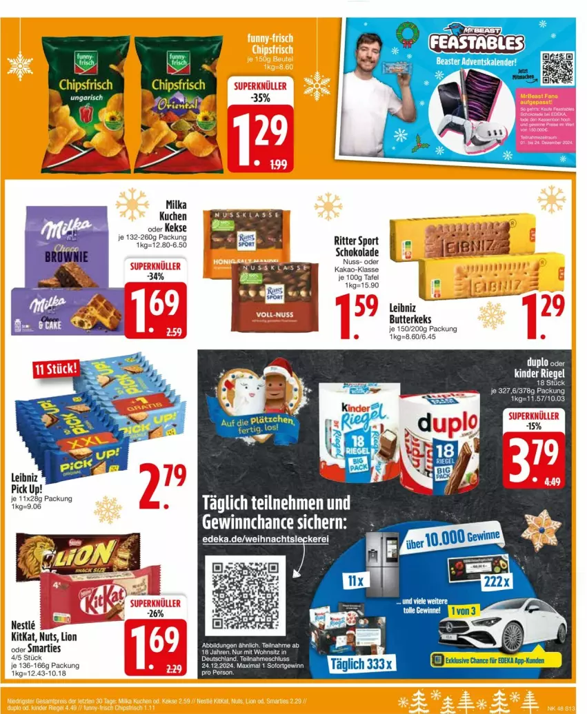 Aktueller Prospekt Edeka - Prospekte - von 25.11 bis 30.11.2024 - strona 15 - produkty: butter, butterkeks, duplo, kakao, keks, kekse, kitkat, kuchen, leibniz, lion, milka, nuss, ritter, ritter sport, schoko, schokolade, Sport, Ti