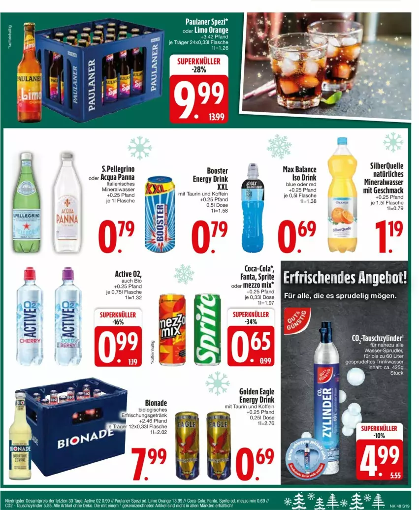 Aktueller Prospekt Edeka - Prospekte - von 25.11 bis 30.11.2024 - strona 21 - produkty: Alwa, bio, bionade, coca-cola, cola, drink, elle, energy drink, fanta, flasche, mac, Mezzo Mix, mineralwasser, natürliches mineralwasser, sprite, Ti, wasser