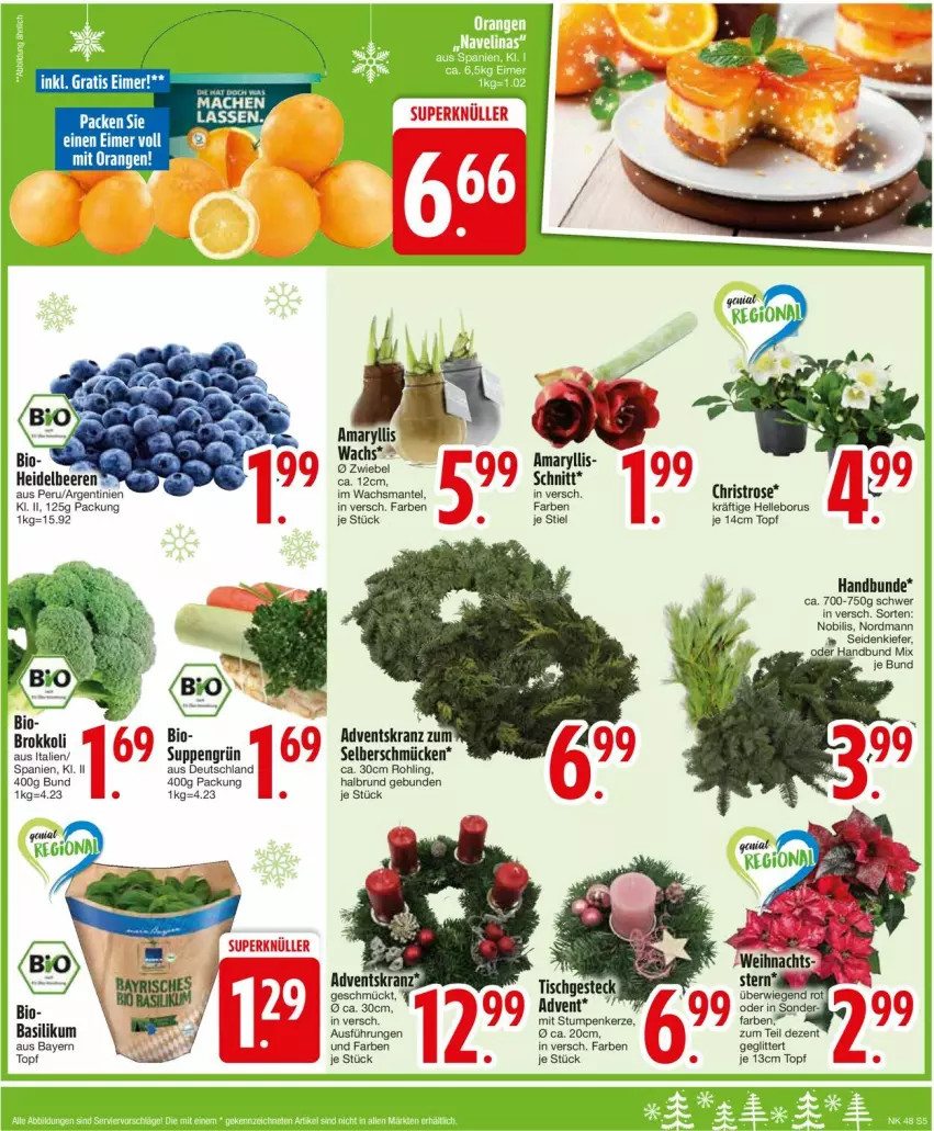 Aktueller Prospekt Edeka - Prospekte - von 25.11 bis 30.11.2024 - strona 7 - produkty: Adventskranz, basilikum, bio, brokkoli, eimer, elle, kerze, Kranz, Mantel, suppe, suppen, Ti, topf, zwiebel