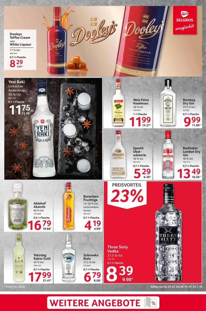 Aktueller Prospekt Selgros - Food - von 25.01 bis 31.01.2024 - strona 19 - produkty: beef, berentzen, dry gin, eis, ente, flasche, frucht, gin, haselnuss, liqueur, nuss, obst, preisvorteil, reis, specht, tee, Ti