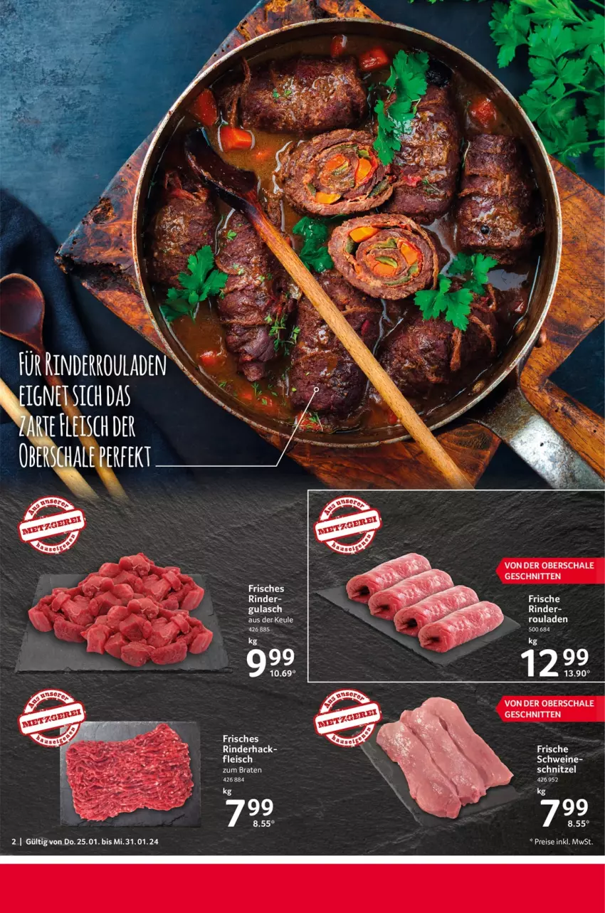 Aktueller Prospekt Selgros - Food - von 25.01 bis 31.01.2024 - strona 2 - produkty: braten, eis, fleisch, gulasch, rind, rinder, rouladen, Schal, Schale, schnitten, schnitzel, schwein, schweine, Ti, wein, weine