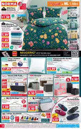 Gazetka promocyjna Norma - Norma - Gazetka - ważna od 06.03 do 06.03.2023 - strona 14 - produkty: angebot, angebote, aqua, asti, batterie, Bau, baumwolle, Bebe, bett, Betttuch, bettwäsche, braun, bügel, decke, Deckel, eis, elle, fisch, fische, gin, Hausschuhe, jersey-spannbetttuch, kissen, kleid, kleider, kleiderbügel, kopfkissen, kraft, lautsprecher, lebensmittel, LG, mikrofaser, nackenstützkissen, natur, ndk, Radio, regal, reis, Ria, Rollenbox, Schal, schuhe, spannbetttuch, Spezi, steckdose, Ti, tisch, tuc, wolle, würfel