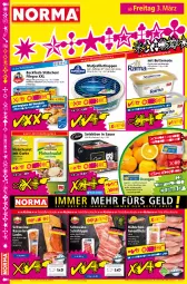 Gazetka promocyjna Norma - Norma - Gazetka - ważna od 06.03 do 06.03.2023 - strona 16 - produkty: backfisch, Becher, Berger, braten, butter, eis, filegro, filet, filets, fisch, fleisch, fleischsalat, früchte, grill, gurke, kasseler, kühlregal, lachs, lebensmittel, matjes, Matjesfilet, meersalz, natur, orange, orangen, regal, reis, sac, saft, salat, salz, sauce, schwein, schweine, tesa, Ti, tiefpreis, wein, weine