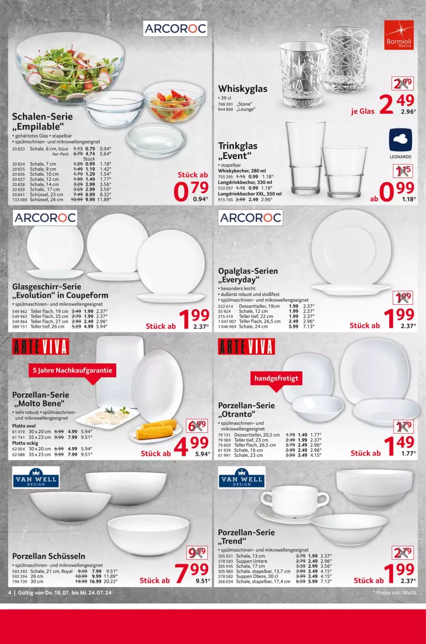 Aktueller Prospekt Selgros - Non Food - von 18.07 bis 24.07.2024 - strona 4 - produkty: Becher, dessert, Dessertteller, drink, elle, geschirr, latte, leonardo, LG, mikrowelle, molto, Schal, Schale, schüssel, spülmaschinen, suppe, suppen, teller, Ti, whisky, Whiskyglas