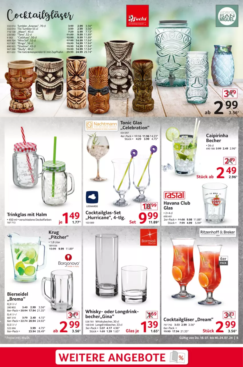 Aktueller Prospekt Selgros - Non Food - von 18.07 bis 24.07.2024 - strona 5 - produkty: ananas, angebot, angebote, Becher, bier, caipirinha, cocktail, decke, Deckel, drink, getränk, getränke, gin, Gläser, Havana Club, leonardo, LG, nachtmann, ring, Ti, trinkglas, whisky, Whiskybecher