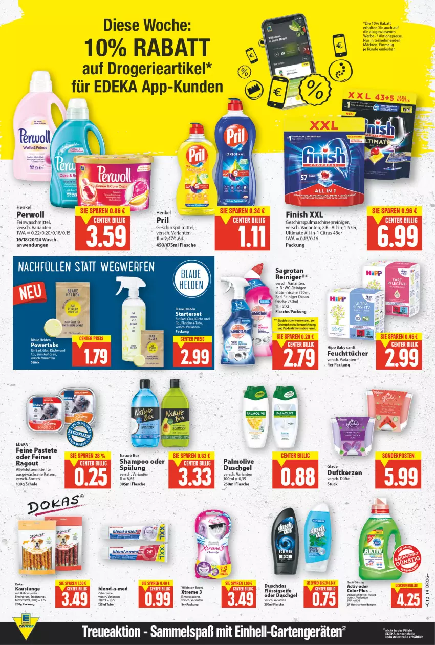 Aktueller Prospekt E Center - Angebote der Woche - von 21.03 bis 26.03.2022 - strona 13 - produkty: alleinfuttermittel, aust, Bad, Bad-Reiniger, bio, blend-a-med, Blüte, citrus, creme, deka, duschdas, duschgel, einwegrasierer, ente, Entenbrust, feinwaschmittel, feuchttücher, Finish, flasche, geschirr, geschirrspülmittel, Glade, henkel, hipp, hühner, kerze, küche, maschinenreiniger, olive, palmolive, pastete, perwoll, pril, Ragout, rasierer, Rauch, reiniger, Ria, rwe, sagrotan, Schal, Schale, shampoo, spülmaschinen, spülmittel, spülung, tee, Ti, tücher, waschmittel, wc-reiniger, zahncreme