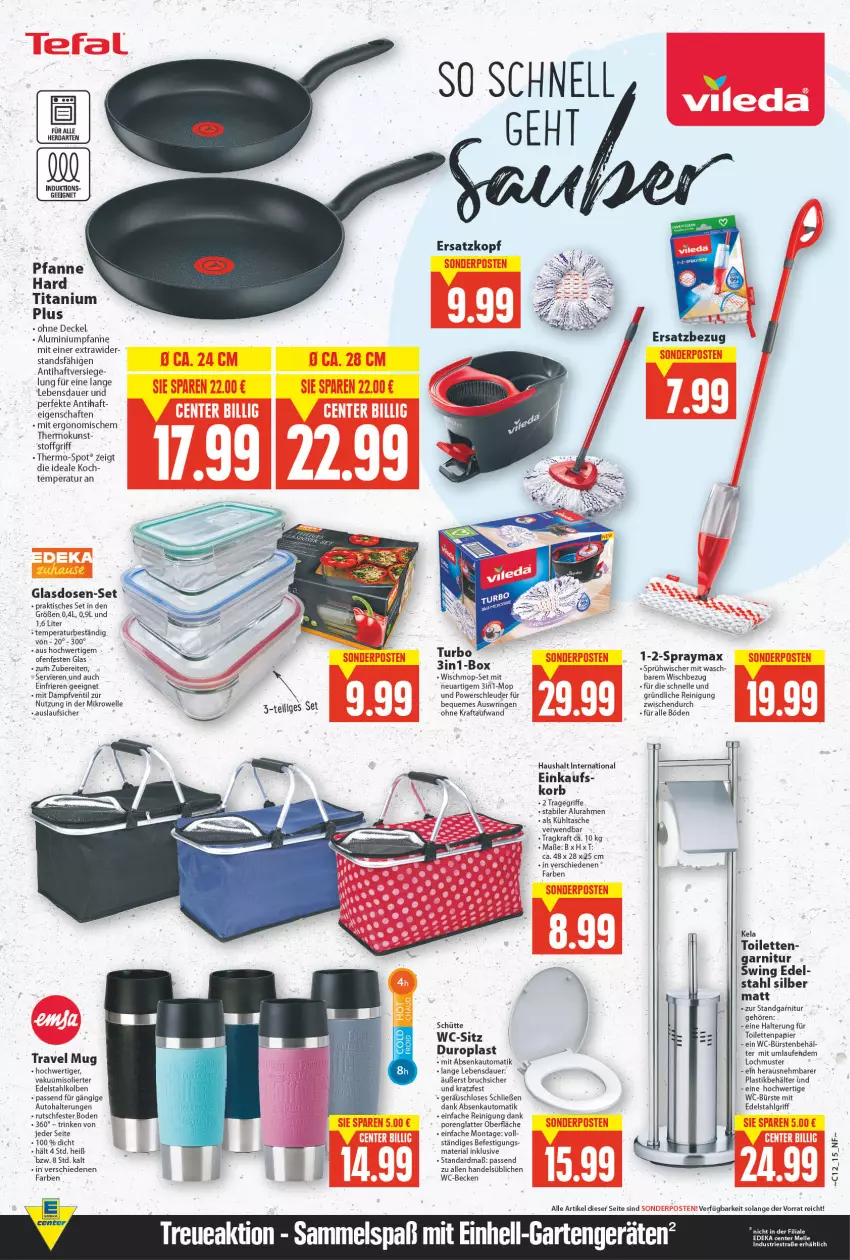 Aktueller Prospekt E Center - Angebote der Woche - von 21.03 bis 26.03.2022 - strona 15 - produkty: asti, auer, auto, Behälter, bürste, bürsten, decke, Deckel, edelstahl, einhell, elle, garnitur, Garten, herdarten, korb, kraft, kühltasche, latte, LG, mikrowelle, Ofen, papier, pfanne, Reinigung, Ria, ring, rwe, Tasche, Ti, tisch, toilettenpapier, tragegriff, travel mug, WC-Bürste