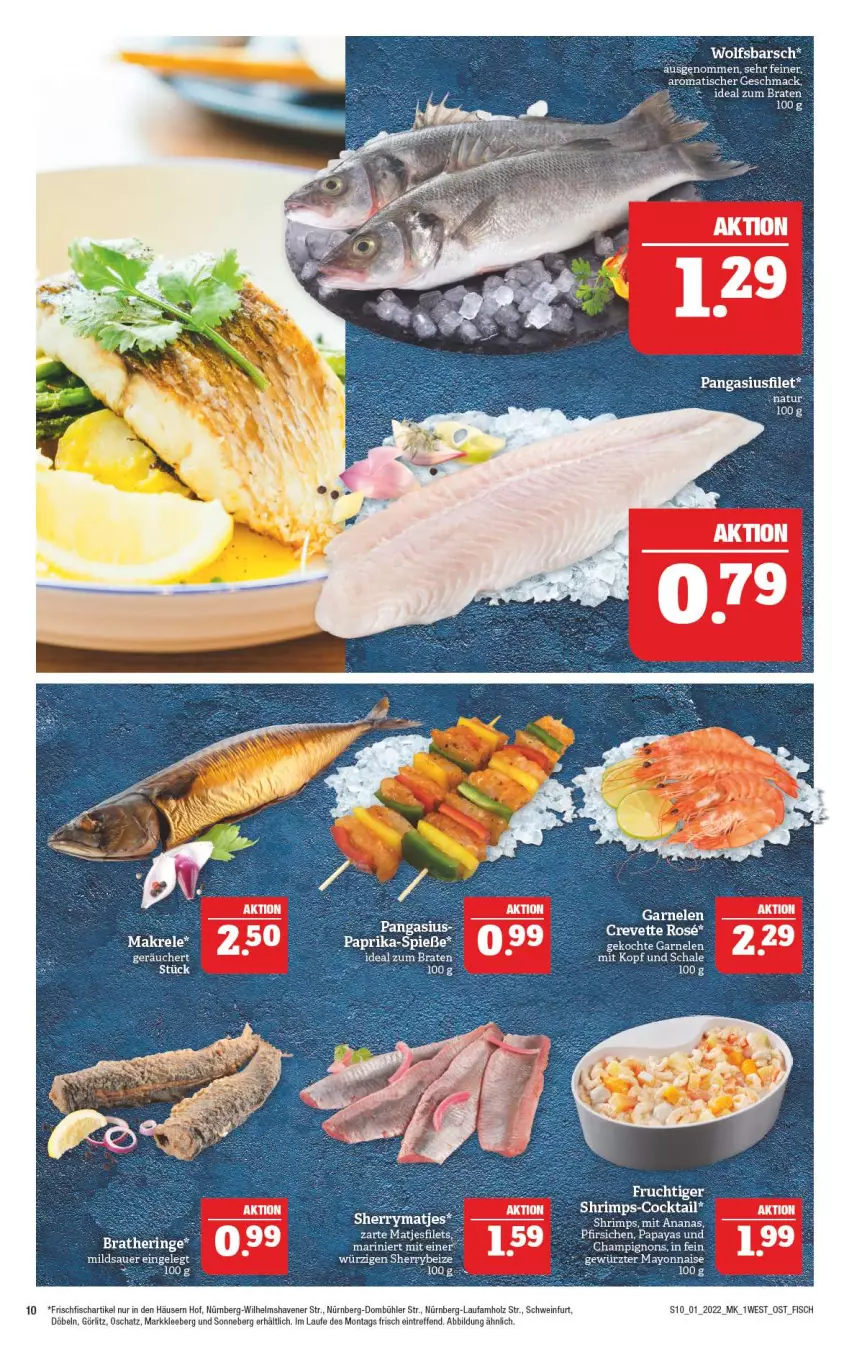 Aktueller Prospekt Marktkauf - Prospekt - von 02.01 bis 08.01.2022 - strona 14 - produkty: ananas, auer, braten, champignon, champignons, cocktail, Elan, fisch, frischfisch, frucht, garnelen, Holz, ideal zum braten, mac, Makrele, mayonnaise, Papaya, paprika, pfirsich, pfirsiche, rel, Schal, Schale, schwein, tee, Ti, wein, wolfsbarsch, Yo