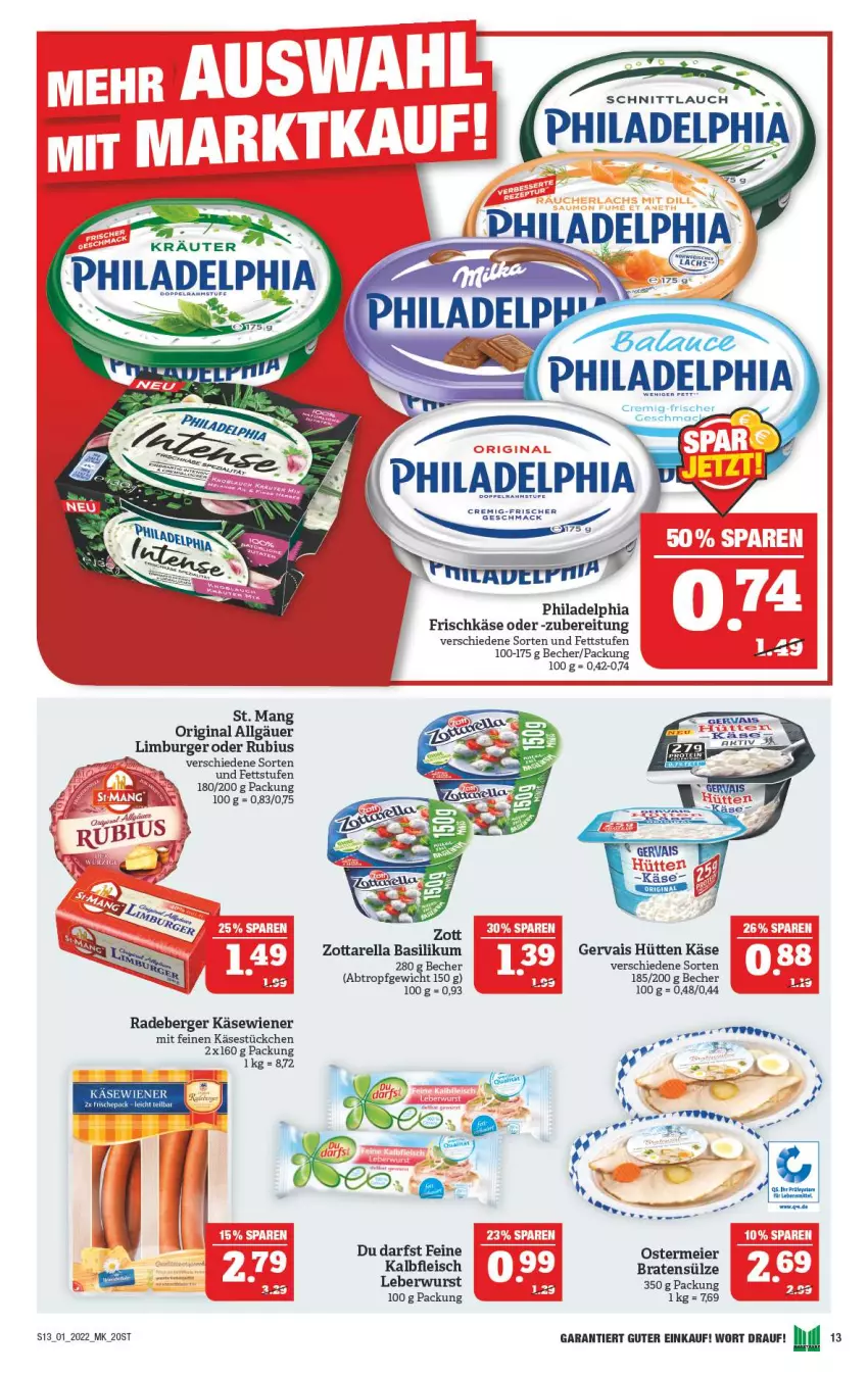 Aktueller Prospekt Marktkauf - Prospekt - von 02.01 bis 08.01.2022 - strona 17 - produkty: basilikum, Becher, Berger, braten, burger, eier, frischkäse, gervais, gin, Käse, kräuter, LG, Limburger, mac, philadelphia, radeberger, rel, Rubius, schnittlauch, Ti, wiener, zott, zottarella