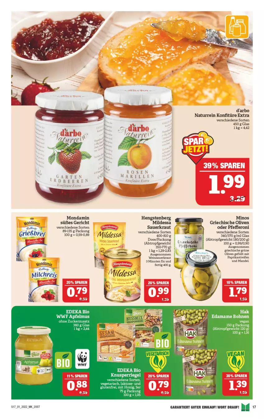 Aktueller Prospekt Marktkauf - Prospekt - von 02.01 bis 08.01.2022 - strona 21 - produkty: auer, beere, beeren, bio, bohne, bohnen, deka, edeka bio, eis, elle, erdbeere, erdbeeren, Garten, hengstenberg, honig, konfitüre, konfitüre extra, Kraut, mam, mandel, milch, milchreis, mondamin, natur, olive, oliven, paprika, pfeffer, Pfefferoni, reifen, reis, rel, riegel, rosen, Sauerkraut, Ti, wein, Weinsauerkraut, zucker