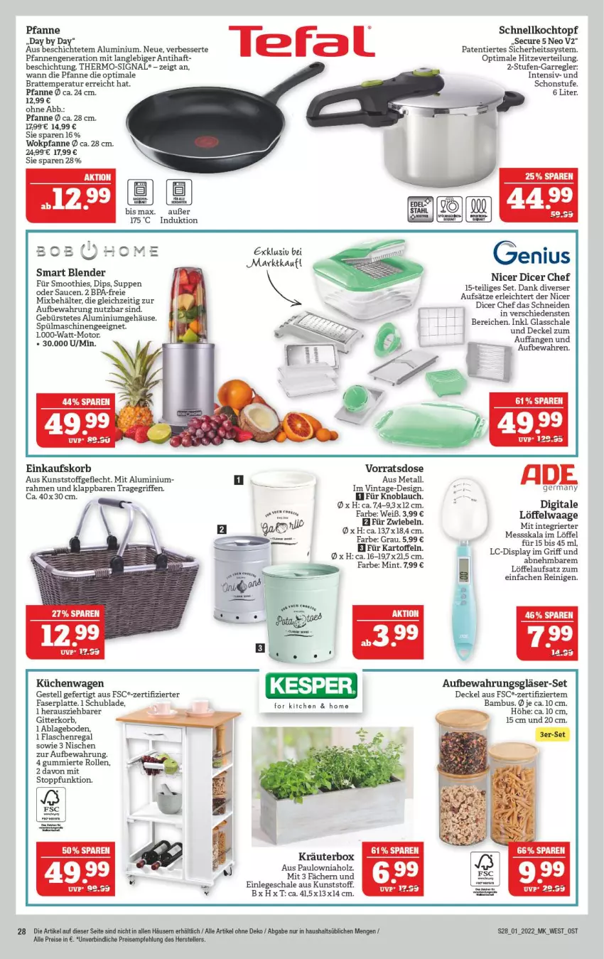 Aktueller Prospekt Marktkauf - Prospekt - von 02.01 bis 08.01.2022 - strona 32 - produkty: bambus, Behälter, Blender, bürste, decke, Deckel, dip, einkaufskorb, eis, elle, flasche, Germ, Gläser, Holz, knoblauch, Kochtopf, korb, kräuter, küche, Küchen, kunststoffgeflecht, latte, Löffel, mint, pfanne, pfannen, regal, reis, sauce, saucen, Schal, Schale, Schnellkochtopf, Signal, smoothie, smoothies, spülmaschinen, suppe, suppen, teller, Ti, topf, tragegriff, Waage, wok, zwiebel, zwiebeln