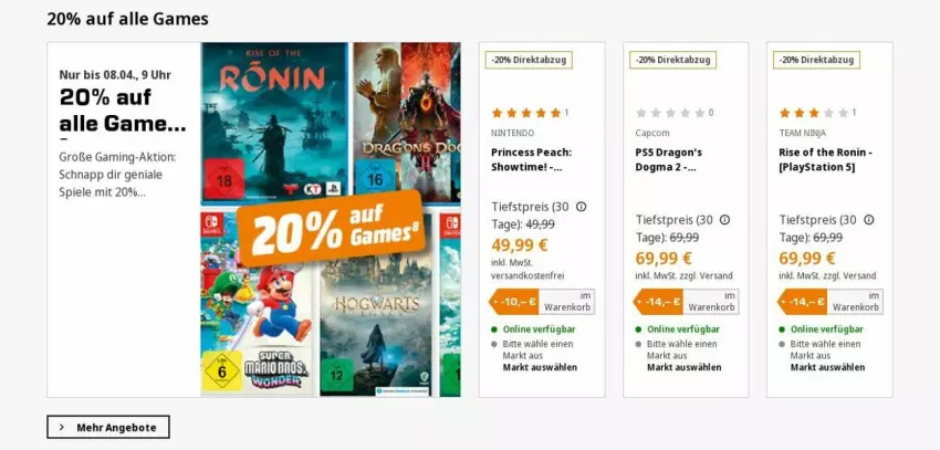 Aktueller Prospekt Saturn - Prospekte - von 25.03 bis 03.04.2024 - strona 3 - produkty: angebot, angebote, Cap, Dragon's Dogma, eis, korb, lays, ndk, nintendo, PlayStation, PlayStation 5, reis, Spiele, Ti, uhr, versandkostenfrei