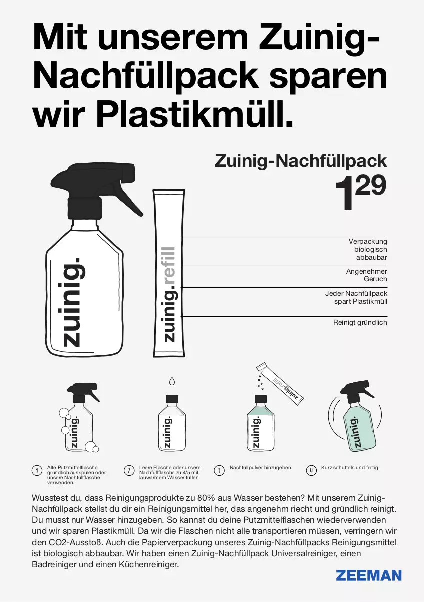 Aktueller Prospekt Zeeman - Prospekte - von 12.03 bis 25.03.2022 - strona 24 - produkty: Abba, asti, Bad, Bau, bio, flasche, küche, Küchen, papier, reiniger, Reinigung, Reinigungsmittel, ring, rwe, Sport, Spülen, Ti, Tiere, wasser