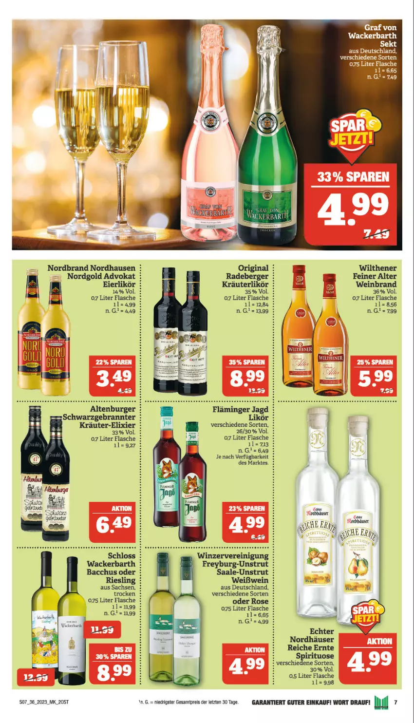 Aktueller Prospekt Marktkauf - Prospekt - von 03.09 bis 09.09.2023 - strona 9 - produkty: ACC, altenburger, auer, Berger, burger, eier, eierlikör, eis, flasche, gin, kräuter, kräuterlikör, likör, Maus, nordbrand, radeberger, Reinigung, reis, riesling, sac, Ti, wein, weinbrand, Weißwein, wilthener, ZTE