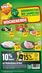 Gazetka promocyjna Marktkauf - Prospekt - Gazetka - ważna od 09.09 do 09.09.2023 - strona 40 - produkty: aktionspreis, Bau, braten, coupon, deka, eis, erde, fisch, frischfisch, frischkäse, früchte, gin, Käse, melone, natur, nuss, paprika, paprika rot, reis, saft, Ti, wasser, wassermelone