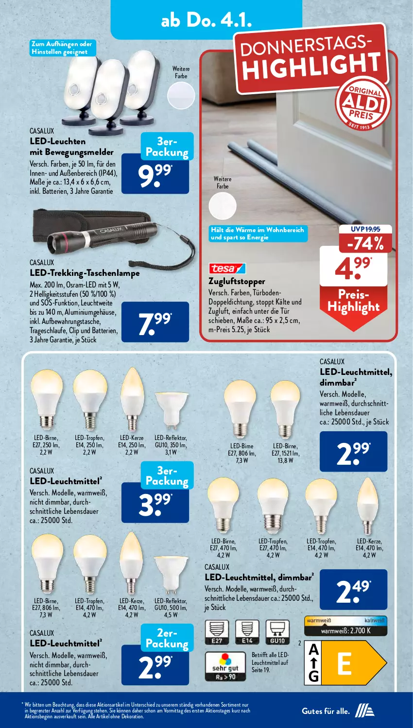 Aktueller Prospekt AldiSud - IN ZWEI WOCHEN - von 02.01 bis 06.01.2023 - strona 13 - produkty: alle artikel ohne dekoration, auer, aufbewahrungstasche, batterie, batterien, dekoration, dell, eis, elle, gin, kerze, Lampe, LED-Kerze, LED-Leuchte, Leuchte, leuchten, leuchtmittel, Mode, Osram, reis, Tasche, taschen, taschenlampe, Ti, topper, ZTE, Zugluftstopper