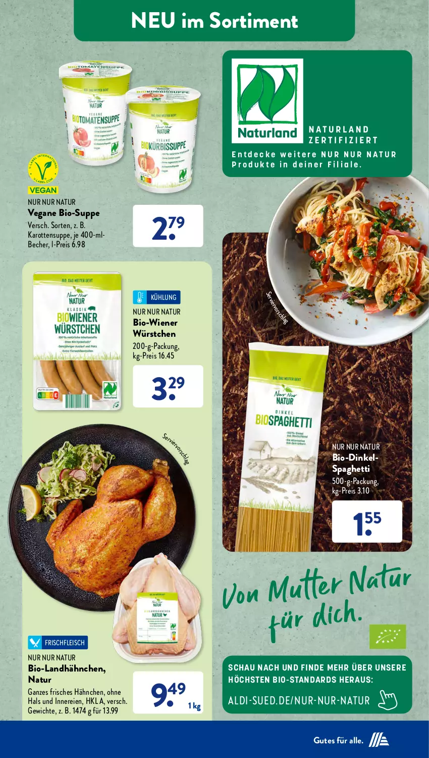 Aktueller Prospekt AldiSud - IN ZWEI WOCHEN - von 02.01 bis 06.01.2023 - strona 28 - produkty: aldi, Becher, bio, eis, fleisch, karotten, natur, reis, spaghetti, suppe, Ti, wiener, wiener würstchen, würstchen