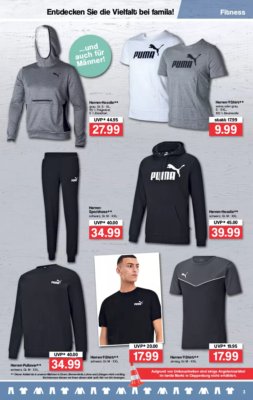 Aktueller Prospekt Famila - Prospekte - von 03.01 bis 08.01.2022 - strona 3 - produkty: angebot, Bau, baumwolle, decke, eis, herren-t-shirt, hose, Pullover, shirt, Sport, T-Shirt, Ti, wolle