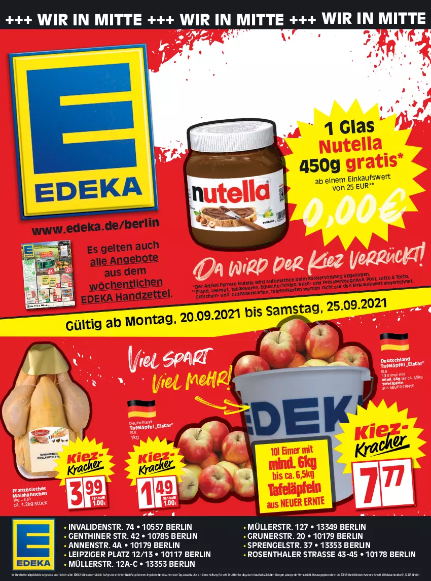 Aktueller Prospekt Edeka - Angebote der Woche - von 20.09 bis 25.09.2021 - strona 1