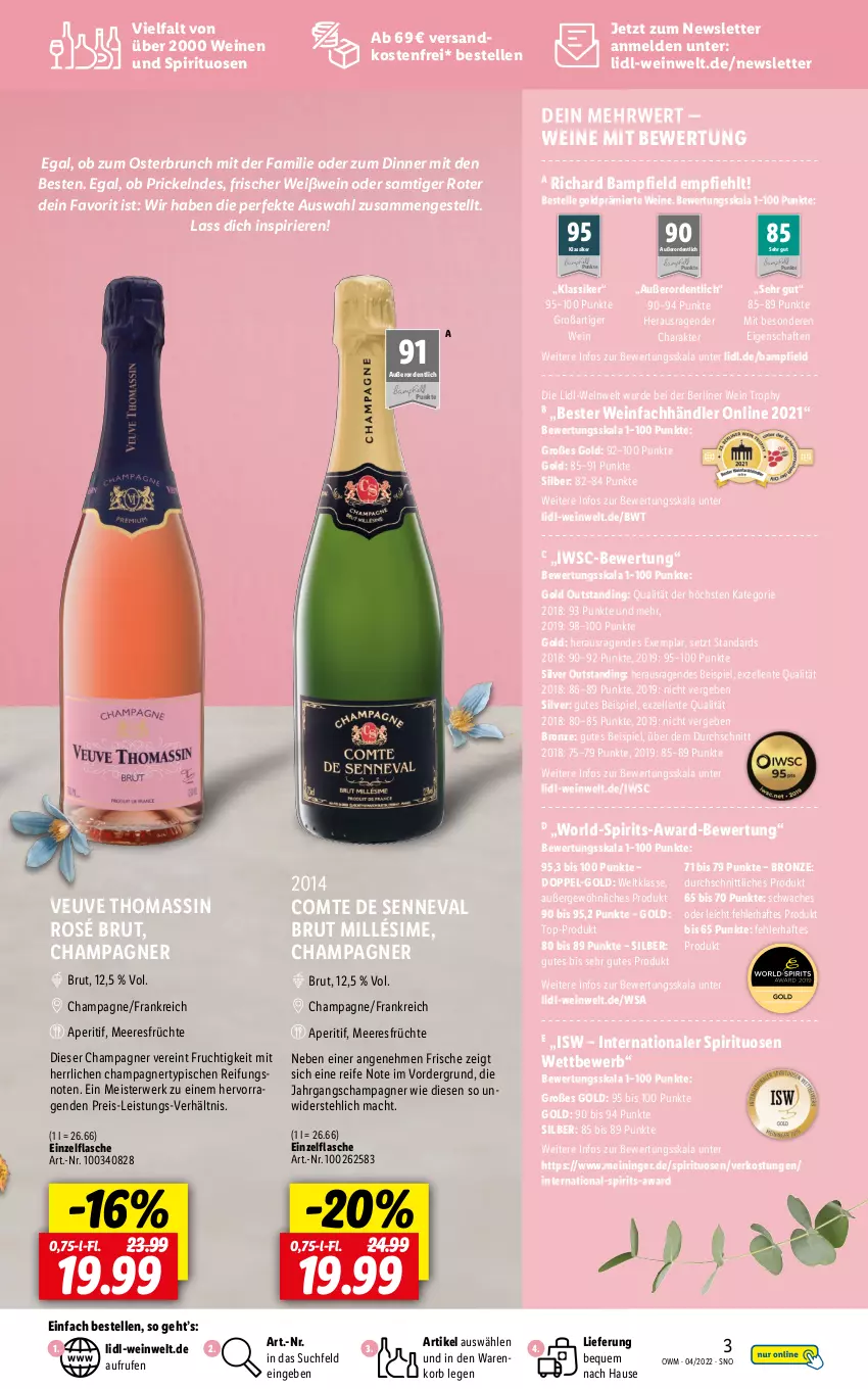 Aktueller Prospekt Lidl - Beste Weine für jeden Anlass - von 31.03 bis 30.04.2022 - strona 3 - produkty: aperitif, berliner, brut, champagne, champagner, eis, elle, ente, flasche, frucht, früchte, korb, mac, meeresfrüchte, Meister, ndk, reis, rwe, sim, spirituosen, Ti, versandkostenfrei, wein, weine, Weißwein