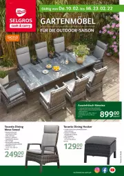 Gazetka promocyjna Selgros - Vorschau:
            Gartenmöbel - Gazetka - ważna od 23.02 do 23.02.2022 - strona 1 - produkty: eis, hocker, kissen, LG, reis, rückenlehne, sessel, sitzkissen, Ti, tisch
