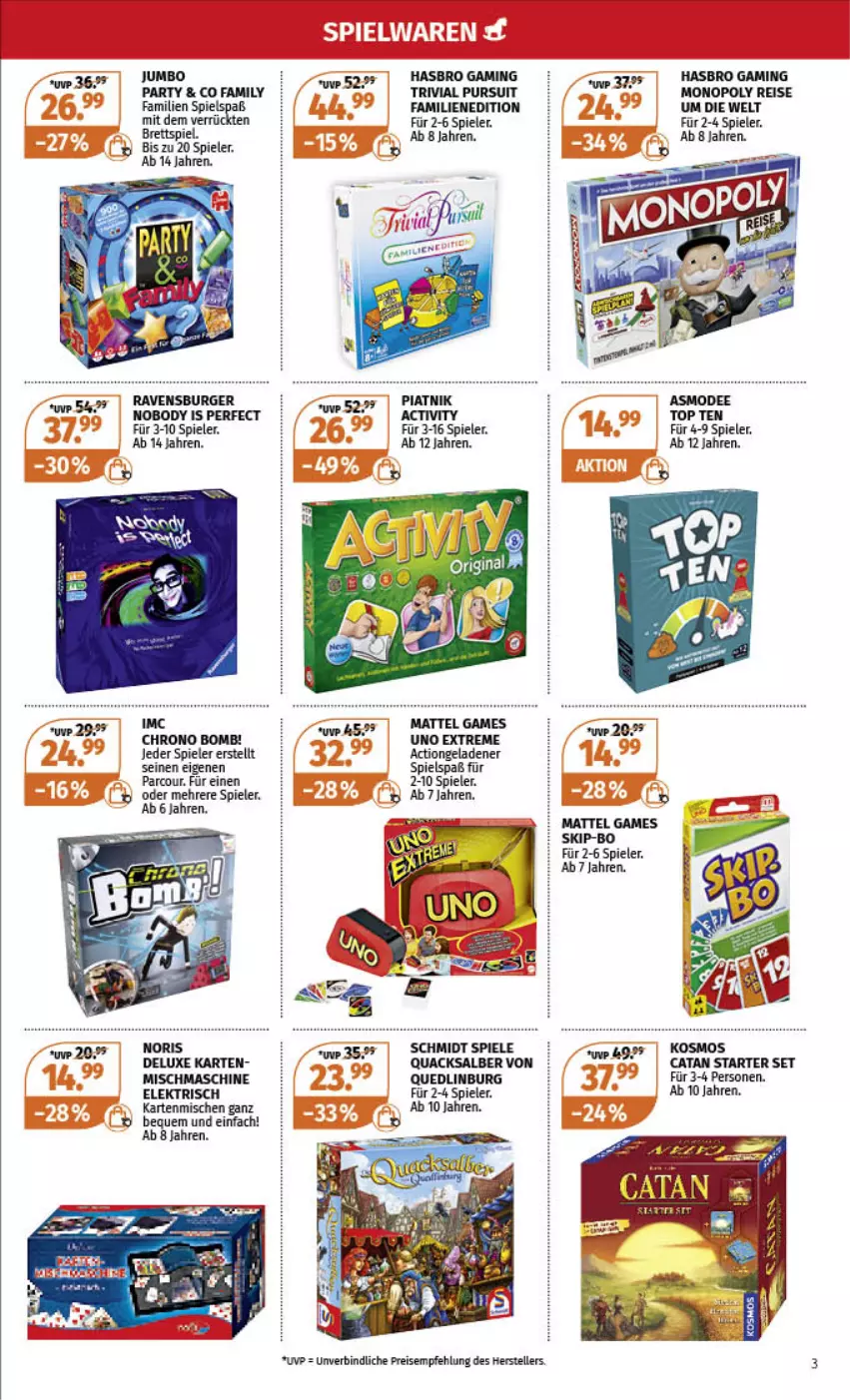 Aktueller Prospekt Mueller - Spielware & Multi-Media - von 11.12 bis 24.12.2022 - strona 3 - produkty: body, burger, eis, elle, Hasbro, jumbo, Mattel, Mode, ravensburger, reis, Spiele, teller, Ti