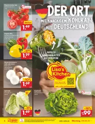 Gazetka promocyjna Netto Marken-Discount - Filial-Angebote - Gazetka - ważna od 14.05 do 14.05.2022 - strona 4 - produkty: asti, braun, champignon, eis, kohlrabi, kopfsalat, ndk, paprika, reis, rispentomaten, salat, Schal, Schale, spitzkohl, Ti, tomate, tomaten, vorspeise