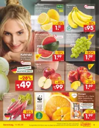 Gazetka promocyjna Netto Marken-Discount - Filial-Angebote - Gazetka - ważna od 14.05 do 14.05.2022 - strona 5 - produkty: angebot, asti, banane, bananen, bio, bio-zitronen, discount, kohlrabi, melone, Nektar, nektarinen, orange, orangen, rhabarber, Schal, Schale, Ti, trauben, wasser, wassermelone, zitrone, zitronen, ZTE, zucker