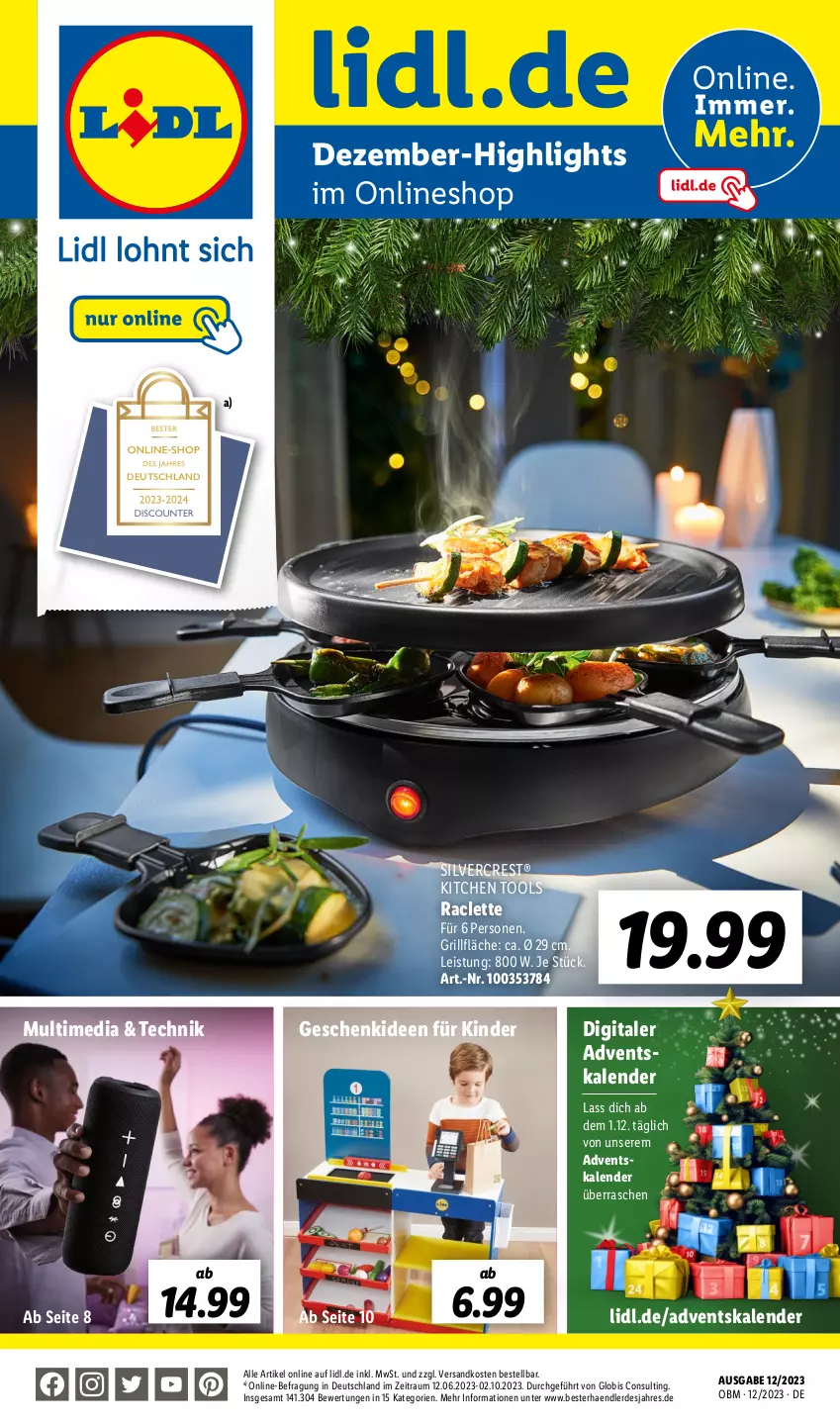 Aktueller Prospekt Lidl - Aktuelle Onlineshop-Highlights - von 01.12 bis 31.12.2023 - strona 1 - produkty: Adventskalender, eis, erde, grill, grillfläche, Kinder, ndk, silvercrest, Ti