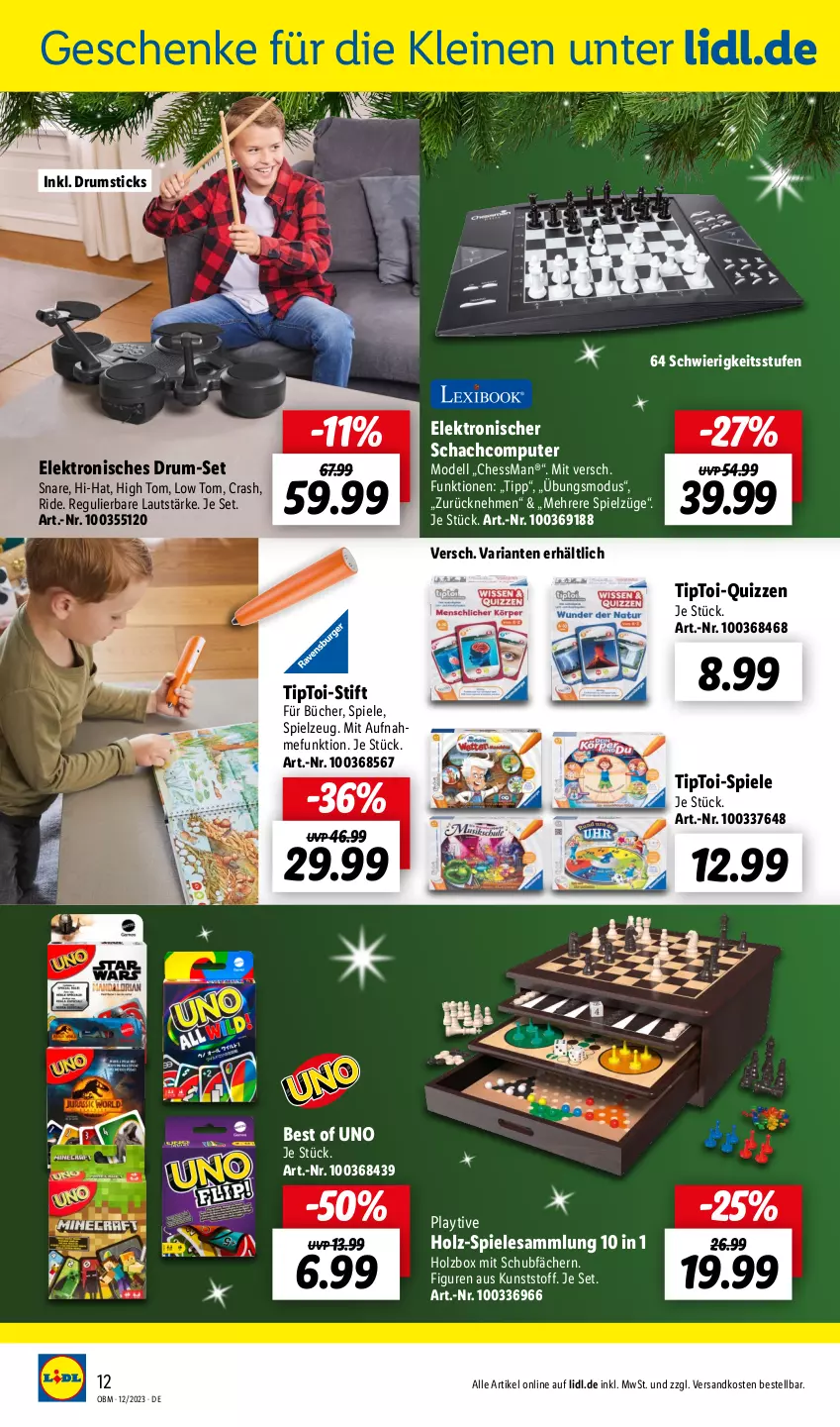 Aktueller Prospekt Lidl - Aktuelle Onlineshop-Highlights - von 01.12 bis 31.12.2023 - strona 12 - produkty: computer, dell, Elektro, Holz, leine, Mode, ndk, pute, Ria, rum, Spiele, spielzeug, Ti, Tiptoi