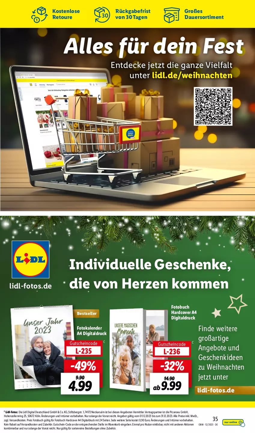 Aktueller Prospekt Lidl - Aktuelle Onlineshop-Highlights - von 01.12 bis 31.12.2023 - strona 37 - produkty: angebot, angebote, auer, buch, decke, eis, elle, Fotobuch, Fotokalender, gutschein, korb, ndk, reis, ring, Ti, weihnachten