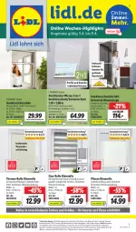 Gazetka promocyjna Lidl - Wochen-Highlights im Onlineshop - Gazetka - ważna od 09.04 do 09.04.2023 - strona 1 - produkty: angebot, angebote, Bau, eis, elle, fenster, Fenster und Türen, insektenschutz, Laufen, ndk, reifen, reis, rel, Schal, Schale, sekt, sonnenschutz, telefon, thermo-rollo, Ti, uhr